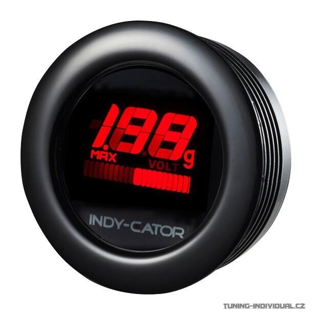 Gaslock Indy-Cator G, ukazatel bo�n�ho p�et�en�, akcelerace i br�d�n�, �ern�, 256barev, 52mm